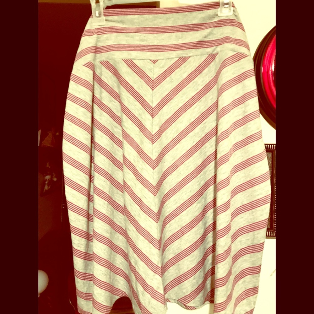 Purple Striped Midi Skirt - Picture 1 of 2
